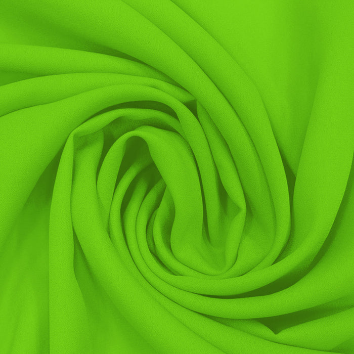 Georgette Toque de Seda Verde Fluor