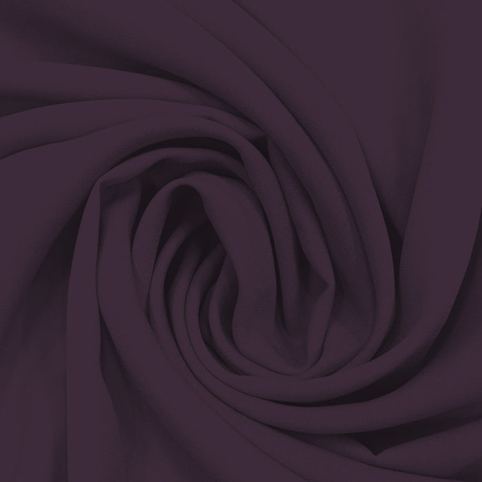 Georgette Toque de Seda Berinjela Escuro