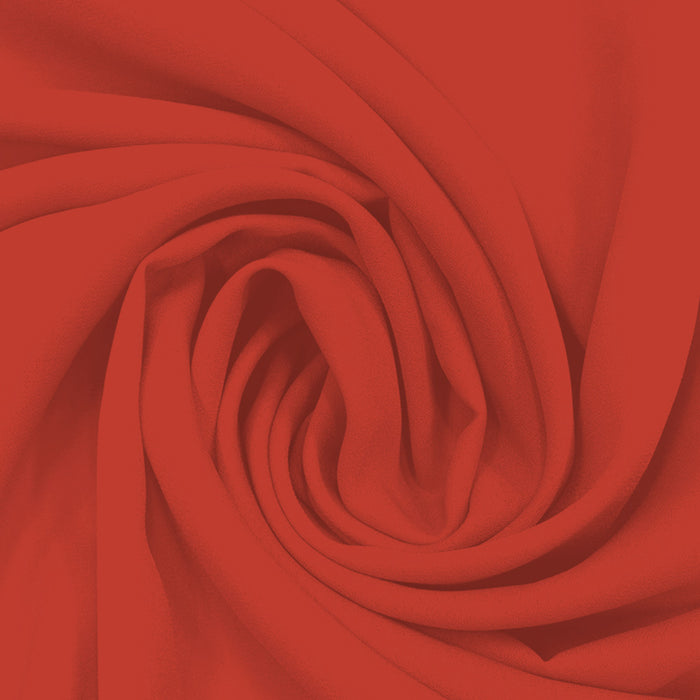 Georgette Toque de Seda Coral Escuro