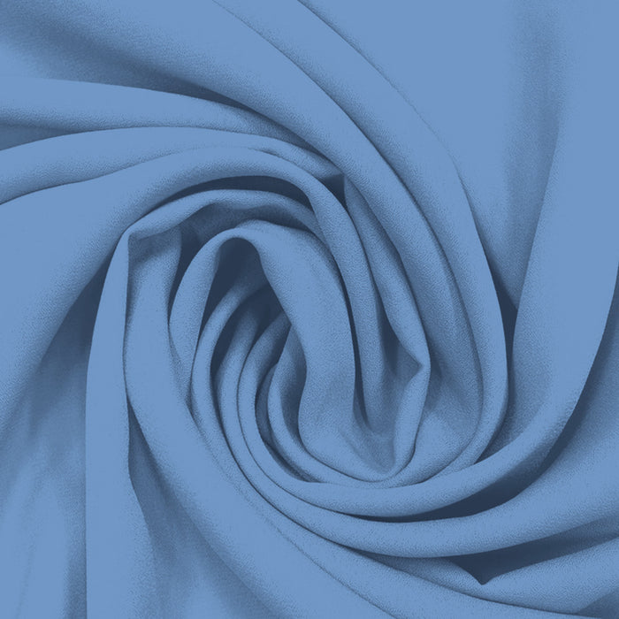 Georgette Toque de Seda Azul Denim Tamu