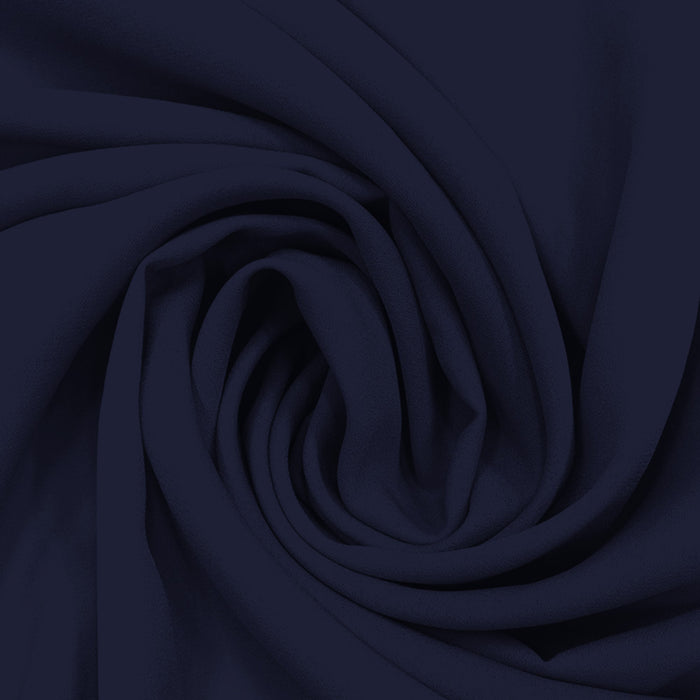 Georgette Toque de Seda Azul Marinho