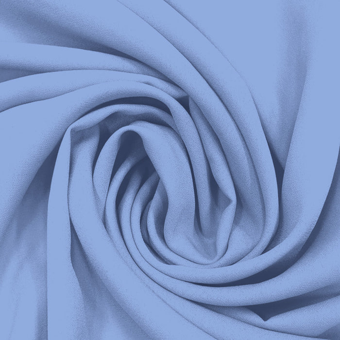 Georgette Toque de Seda Azul Denim Médio