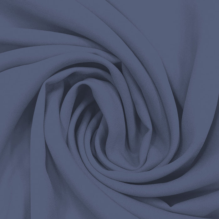 Georgette Toque de Seda Azul Denim Escuro